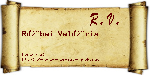 Rábai Valéria névjegykártya